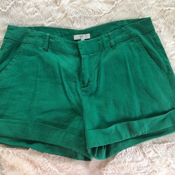 JOIE green linen shorts - Picture 1 of 2
